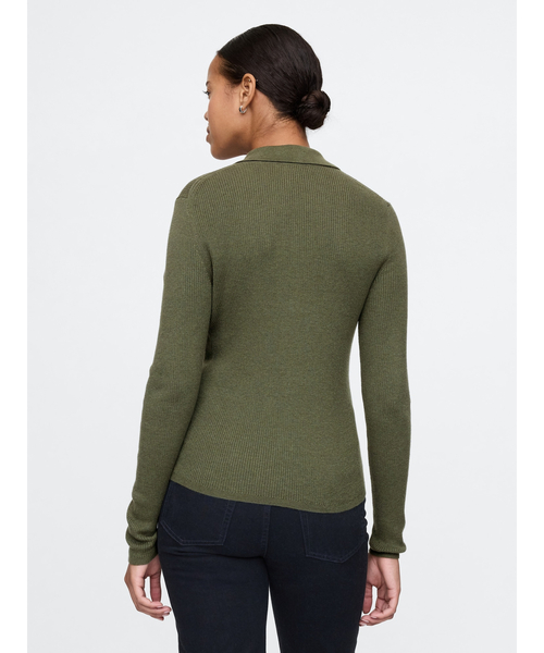 GAP(ギャップ)の「CashSoft カシミヤタッチ リブ ポロカーディガン(カーディガン/ボレロ・レディース・ブラック/ブルー/ライトグレー/グリーン・XS/S/L/M/XL/XXS)」の13枚目の写真