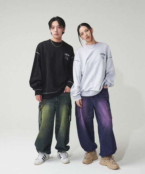 トレーナー スウェット 「VISION STREET WEAR」オリジナルグラフィック チェーン刺繍 ゴーストイラストスウェットトレーナー レディース セール】【VISION STREET WEAR】オリジナルグラフィック