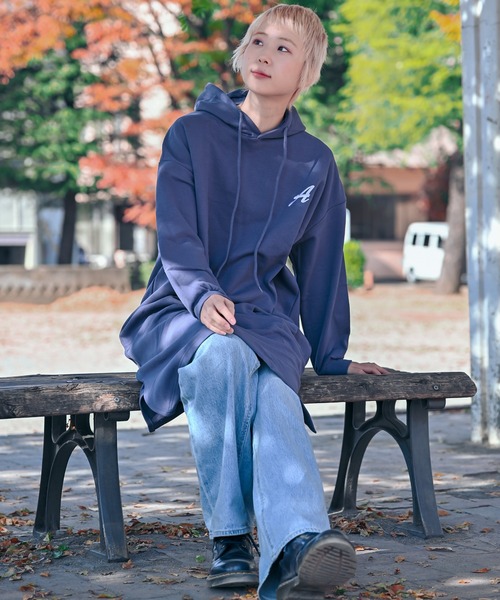 セール】ワンポイント刺繍チュニック（スウェット）｜Alite cloth