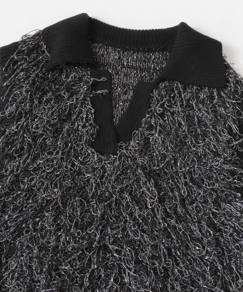 SENSE OF PLACE by URBAN RESEARCH（センスオブプレイスバイアーバンリサーチ）の「ループヤーンニットベスト（ベスト・レディース・アイボリー/ブラック/ライトピンク・ONE）」の14枚目の写真