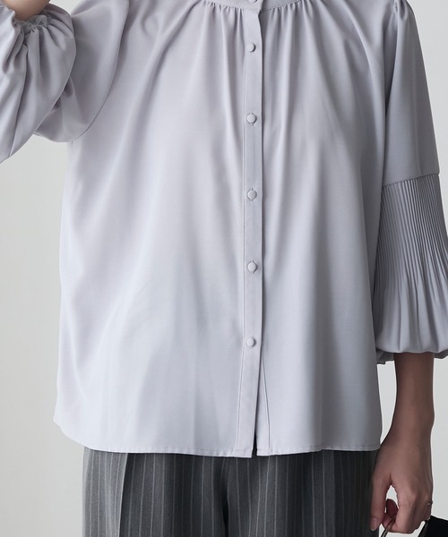 セール】【BONLECILL noir】2wayプリーツバルーンスリーブバンドカラー