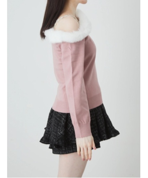 Ank Rouge（アンクルージュ）の「ワンショルファーニットプルオーバー（ニット/セーター・レディース・ブルー/ブラック/ピンク・M）」の11枚目の写真