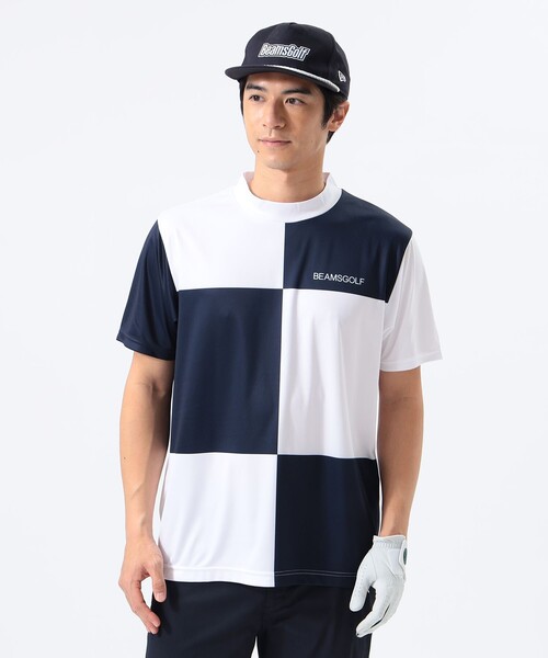 セール】ORANGE LABEL / ブロックチェック モックネック シャツ