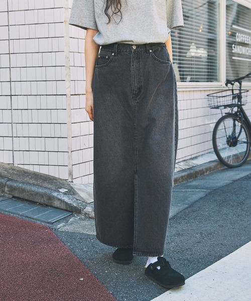 Unblend（アンブレンド）の「【Unblend】フロントスリット デニムタイト ロングスカート（デニムスカート・レディース・ブラック/ブルー・M/S）」の22枚目の写真