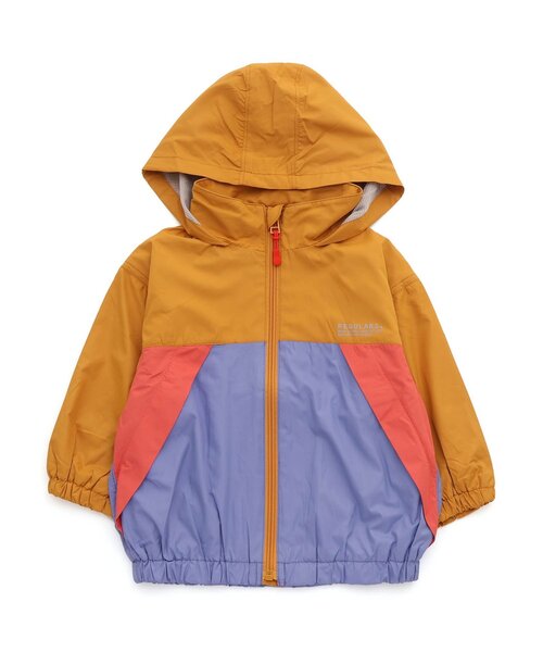 BREEZE（ブリーズ）の「【フードがしまえる/ジュニア対応】カラバリウィンドブレーカー（ナイロンジャケット・キッズ・レインボー/ブラック/ライム/キャメル/ベージュ/ピンク・90/100/120/150/140/160/130/110）」の4枚目の写真