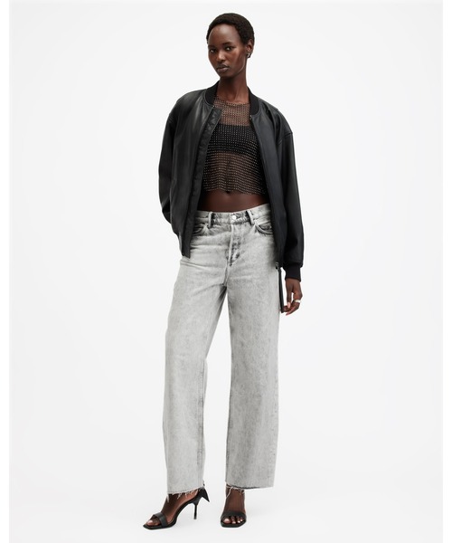 ALLSAINTS(オールセインツ)の「WENDEL STRAIGHT WIDE LEG DENIM JEANS | WENDEL ストレート ワイド レッグ デニム ジーンズ(デニムパンツ・レディース・グレー系その他・25/26/27)」の8枚目の写真