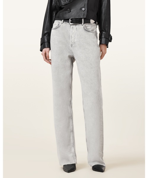 ALLSAINTS(オールセインツ)の「WENDEL STRAIGHT WIDE LEG DENIM JEANS | WENDEL ストレート ワイド レッグ デニム ジーンズ(デニムパンツ・レディース・グレー系その他・25/26/27)」の2枚目の写真
