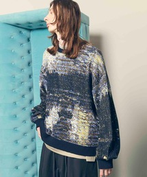 《UNISEX》Prime-Over Landscape Painting Crew Neck Knit Pullover/プライムオーバーランドスケープペインティングクルーネックニットプルオーバー【MAISON SPECIAL/メゾンスペシャル】