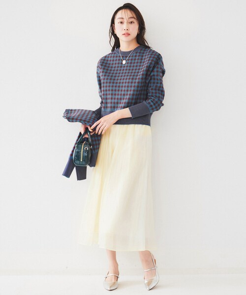 UNTITLED（アンタイトル）の「【セットアップ可能】スポンディッシュプルオーバー（ニット/セーター・レディース・ブラック系1/ブルー系1/ブラック・44/48/00/02/04）」の7枚目の写真