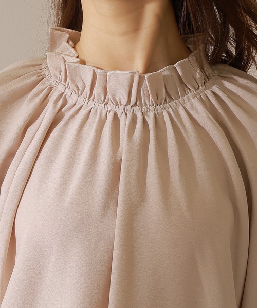 Lace Ladies（レースレディース）の「袖レース スタンドカラー 長袖 ギャザー ブラウス（シャツ/ブラウス・レディース・ネイビー/ベージュ/ホワイト/ブラック・FREE/S）」の12枚目の写真