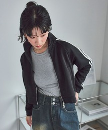 LinoU.（リノユー）の「ショート丈ライントラックジャケット（ブルゾン）」