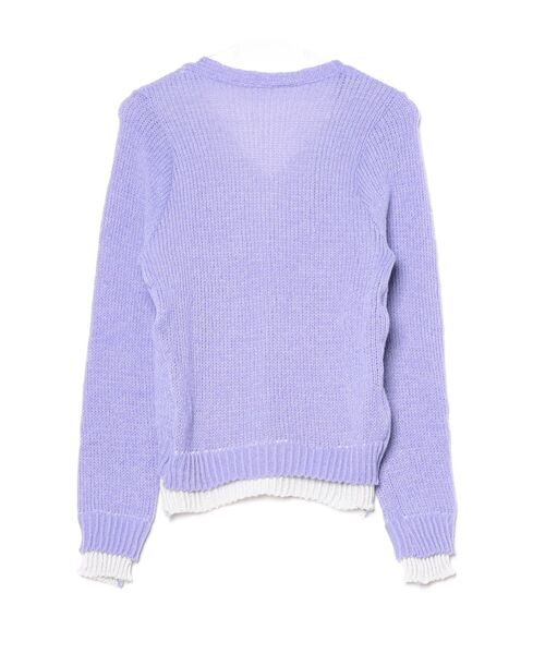 Per sist ence（パーシエンス）の「配色レイヤード/ショートニットカーディガン（カーディガン/ボレロ・レディース・チャコールグレー/ベージュ/パープル/ブラウン・FREE）」の9枚目の写真