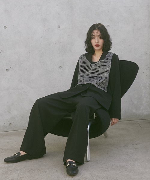 hunch（ハンチ）の「メタリックヤーン ニットベスト（ベスト・レディース・アンティークシルバー/ゴールド/ヘザーチャコール・FREE）」の6枚目の写真