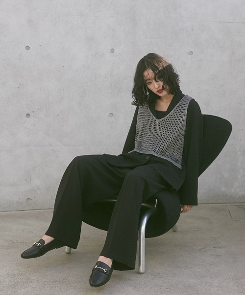 hunch（ハンチ）の「メタリックヤーン ニットベスト（ベスト・レディース・アンティークシルバー/ゴールド/ヘザーチャコール・FREE）」の7枚目の写真