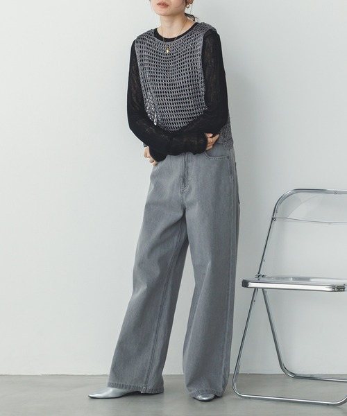 hunch（ハンチ）の「メタリックヤーン ニットベスト（ベスト・レディース・アンティークシルバー/ゴールド/ヘザーチャコール・FREE）」の11枚目の写真