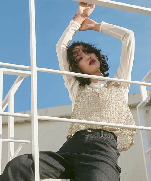 hunch（ハンチ）の「メタリックヤーン ニットベスト（ベスト・レディース・アンティークシルバー/ゴールド/ヘザーチャコール・FREE）」の22枚目の写真