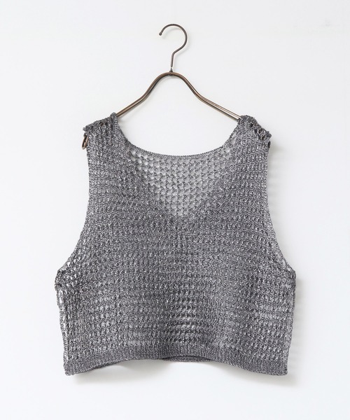 hunch（ハンチ）の「メタリックヤーン ニットベスト（ベスト・レディース・アンティークシルバー/ゴールド/ヘザーチャコール・FREE）」の9枚目の写真