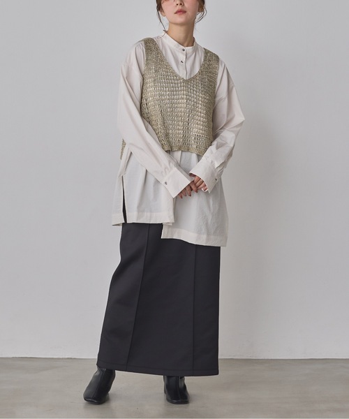 hunch（ハンチ）の「メタリックヤーン ニットベスト（ベスト・レディース・アンティークシルバー/ゴールド/ヘザーチャコール・FREE）」の17枚目の写真