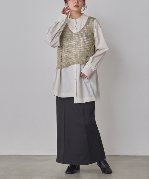 hunch（ハンチ）の「メタリックヤーン ニットベスト（ベスト・レディース・アンティークシルバー/ゴールド/ヘザーチャコール・FREE）」の15枚目の写真