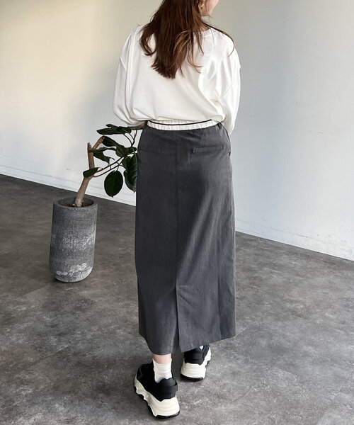 Chez toi(シェトワ)の「ポンチ×リブ切替プルオーバー(Tシャツ/カットソー・レディース・ブラック/イエロー/オフホワイト/グレー・FREE)」の15枚目の写真