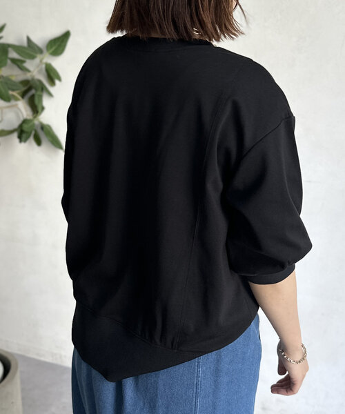 Chez toi(シェトワ)の「ポンチ×リブ切替プルオーバー(Tシャツ/カットソー・レディース・ブラック/イエロー/オフホワイト/グレー・FREE)」の22枚目の写真