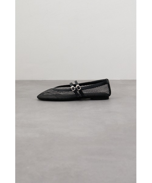 AZUL by moussy（アズールバイマウジー）の「ダブルベルトメッシュフラットパンプス（パンプス・レディース・シルバー/ブラック・SMALL/MEDIUM/LARGE/LL）」の5枚目の写真