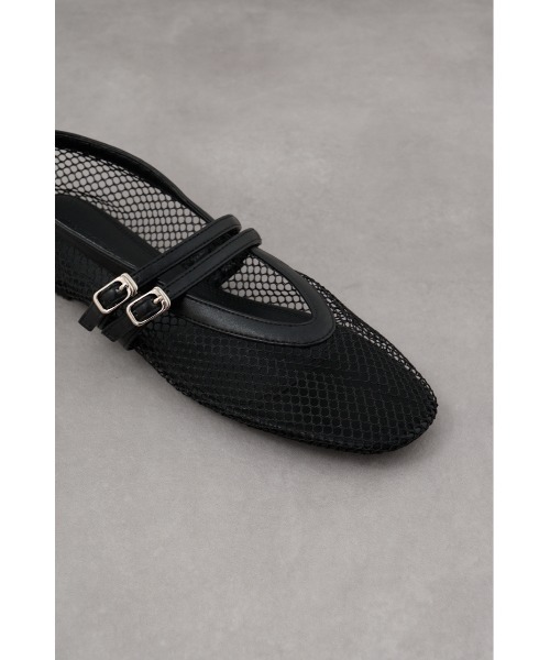 AZUL by moussy（アズールバイマウジー）の「ダブルベルトメッシュフラットパンプス（パンプス・レディース・シルバー/ブラック・SMALL/MEDIUM/LARGE/LL）」の8枚目の写真