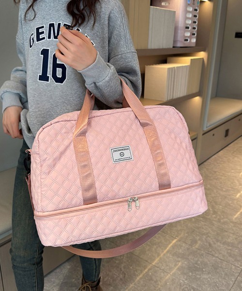 SallyLunn(サリーラン)の「ナイロン折りたたみボストンバッグ(ボストンバッグ・レディース・パープル/ワインレッド/グリーン/ピンク/アイボリー/ブラック・FREE)」の5枚目の写真