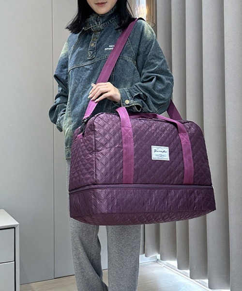 SallyLunn(サリーラン)の「ナイロン折りたたみボストンバッグ(ボストンバッグ・レディース・パープル/ワインレッド/グリーン/ピンク/アイボリー/ブラック・FREE)」の13枚目の写真