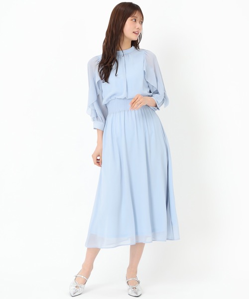 MISCH MASCH(ミッシュマッシュ)の「フリルスリーブシフォンワンピース(ワンピース・レディース・ネイビー/グリーン/ブルー・S/M)」の14枚目の写真