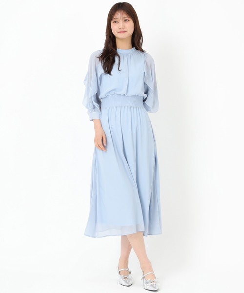 MISCH MASCH(ミッシュマッシュ)の「フリルスリーブシフォンワンピース(ワンピース・レディース・ネイビー/グリーン/ブルー・S/M)」の15枚目の写真