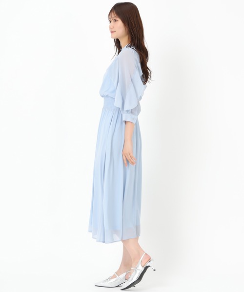 MISCH MASCH(ミッシュマッシュ)の「フリルスリーブシフォンワンピース(ワンピース・レディース・ネイビー/グリーン/ブルー・S/M)」の19枚目の写真