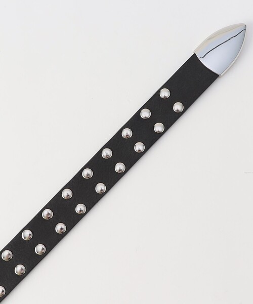 FREAK'S STORE（フリークスストア）の「ムラ加工 ダブルスタッズ ナローベルト（ベルト・メンズ・ブラウン/ブラック・ONE SIZE）」の4枚目の写真