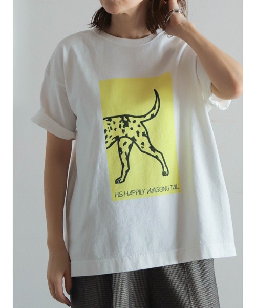 FIL DE FER(フィルデフェール)の「ダルメシアンPT 半袖TEE(Tシャツ/カットソー・レディース・ホワイト×ブルー/ホワイト×ピンク/ホワイト×イエロー・FREE)」の6枚目の写真