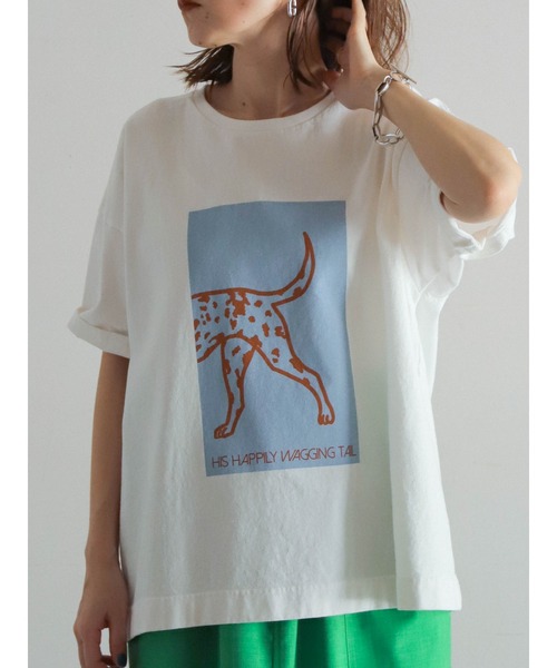 FIL DE FER(フィルデフェール)の「ダルメシアンPT 半袖TEE(Tシャツ/カットソー・レディース・ホワイト×ブルー/ホワイト×ピンク/ホワイト×イエロー・FREE)」の15枚目の写真