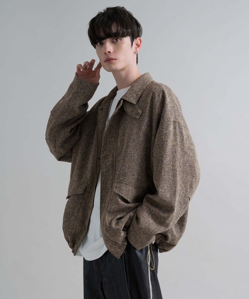 epnok（エプノック）の「2WAYツイードライクブルゾン（ブルゾン・メンズ・ダークグレー/ライトグレー/アッシュブラウン/ブラック・SMALL/MEDIUM/LARGE）」の7枚目の写真