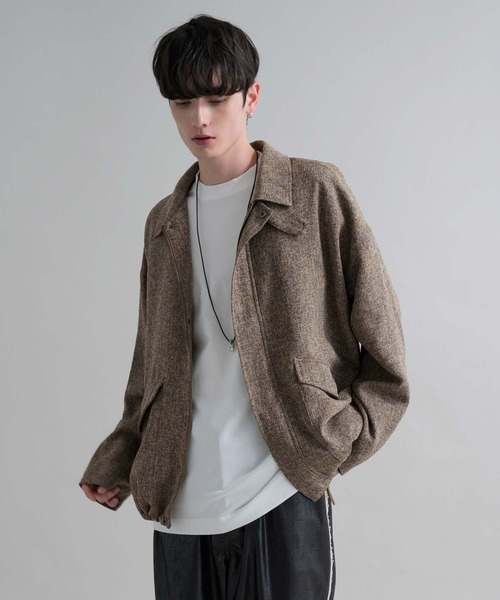 epnok（エプノック）の「2WAYツイードライクブルゾン（ブルゾン・メンズ・ダークグレー/ライトグレー/アッシュブラウン/ブラック・SMALL/MEDIUM/LARGE）」の8枚目の写真