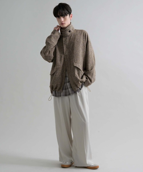 epnok（エプノック）の「2WAYツイードライクブルゾン（ブルゾン・メンズ・ダークグレー/ライトグレー/アッシュブラウン/ブラック・SMALL/MEDIUM/LARGE）」の19枚目の写真