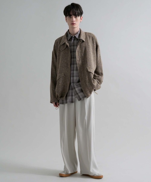 epnok（エプノック）の「2WAYツイードライクブルゾン（ブルゾン・メンズ・ダークグレー/ライトグレー/アッシュブラウン/ブラック・SMALL/MEDIUM/LARGE）」の17枚目の写真