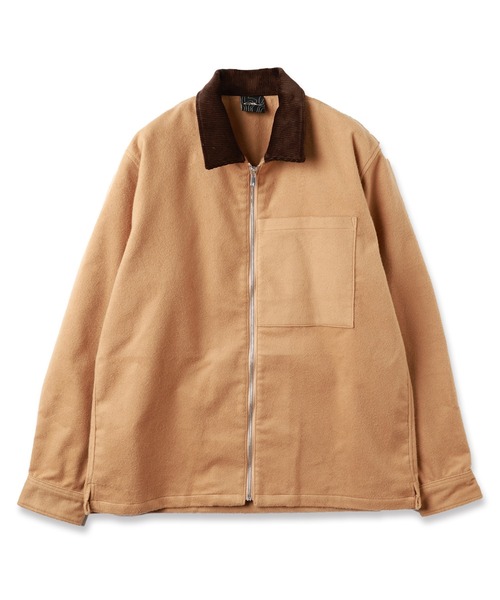 Jieda（ジエダ）の「KASHMIR COTTON ZIP SHIRT（ブルゾン・メンズ・ベージュ/ブラック・2/1）」の5枚目の写真