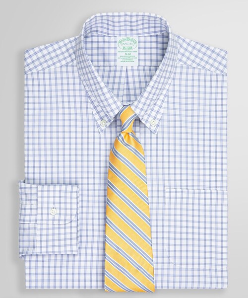 BROOKS BROTHERS(ブルックスブラザーズ)の「スーピマコットンストレッチ ピンポイントオックスフォード ウィンドウペイン ドレスシャツ Slim Fit(シャツ/ブラウス・メンズ・ブルー・15 1/2-31/14 1/2-31/14 1/2-32/15-31/15-32/15-33/15 1/2-32/15 1/2-33/16-31/16-32/16-33/16 1/2-32/16 1/2-33/16 1/2-34/17-32/17-33/17-34)」の1枚目の写真