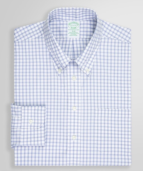 BROOKS BROTHERS(ブルックスブラザーズ)の「スーピマコットンストレッチ ピンポイントオックスフォード ウィンドウペイン ドレスシャツ Slim Fit(シャツ/ブラウス・メンズ・ブルー・15 1/2-31/14 1/2-31/14 1/2-32/15-31/15-32/15-33/15 1/2-32/15 1/2-33/16-31/16-32/16-33/16 1/2-32/16 1/2-33/16 1/2-34/17-32/17-33/17-34)」の2枚目の写真