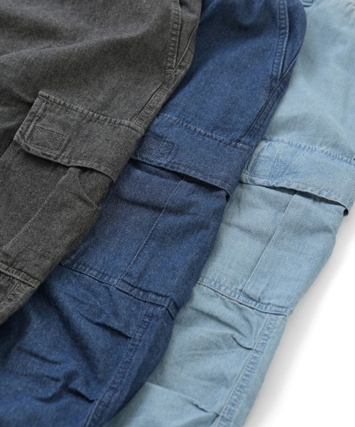 GLAZOS(グラソス)の「【大人向けサイズあり】ライトデニム・ワイドカーゴパンツ(デニムパンツ・キッズ・ライトブルー/ブラック/インディゴブルー・M/L/LL/S)」の9枚目の写真