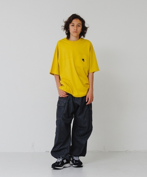 GLAZOS(グラソス)の「【大人向けサイズあり】ライトデニム・ワイドカーゴパンツ(デニムパンツ・キッズ・ライトブルー/ブラック/インディゴブルー・M/L/LL/S)」の14枚目の写真