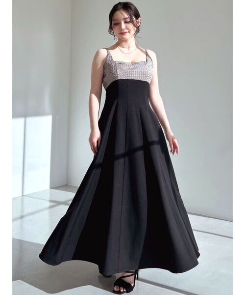 RESEXXY（リゼクシー）の「マルチファブリックキャミワンピース（ワンピース・レディース・ブルー/アイボリー/ブラック・FREE）」の4枚目の写真