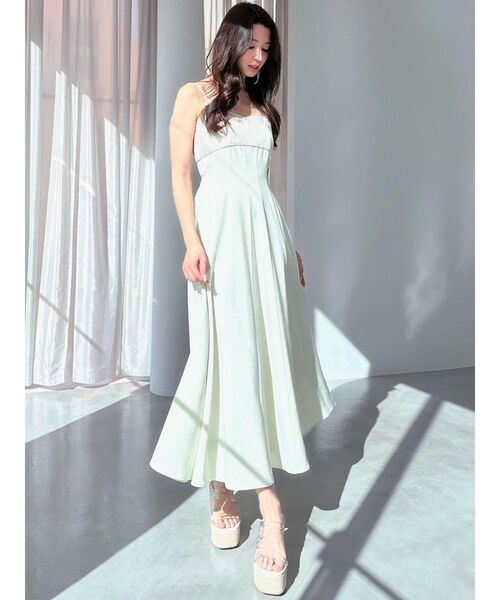 RESEXXY（リゼクシー）の「マルチファブリックキャミワンピース（ワンピース・レディース・ブルー/アイボリー/ブラック・FREE）」の9枚目の写真