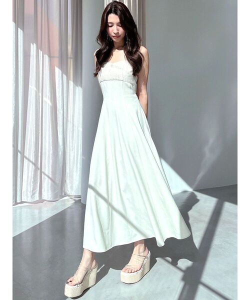 RESEXXY（リゼクシー）の「マルチファブリックキャミワンピース（ワンピース・レディース・ブルー/アイボリー/ブラック・FREE）」の10枚目の写真