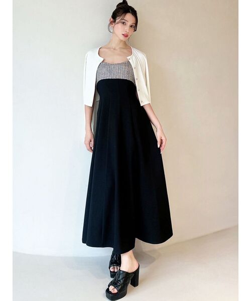 RESEXXY（リゼクシー）の「マルチファブリックキャミワンピース（ワンピース・レディース・ブルー/アイボリー/ブラック・FREE）」の13枚目の写真