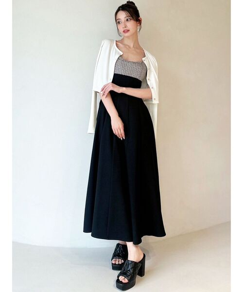 RESEXXY（リゼクシー）の「マルチファブリックキャミワンピース（ワンピース・レディース・ブルー/アイボリー/ブラック・FREE）」の15枚目の写真