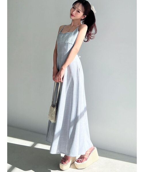 RESEXXY（リゼクシー）の「マルチファブリックキャミワンピース（ワンピース・レディース・ブルー/アイボリー/ブラック・FREE）」の21枚目の写真